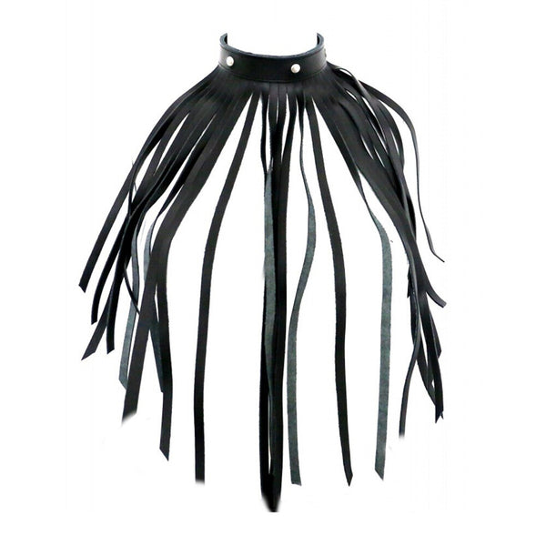 Leather Fringe Necklace Collar